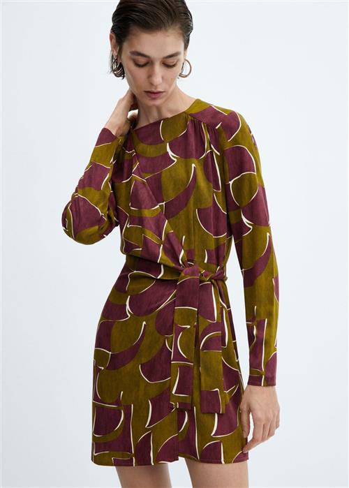 MANGO Knotted Wrap Dress Kvinde 78 Korte Kjoler Str L - hos Magasin