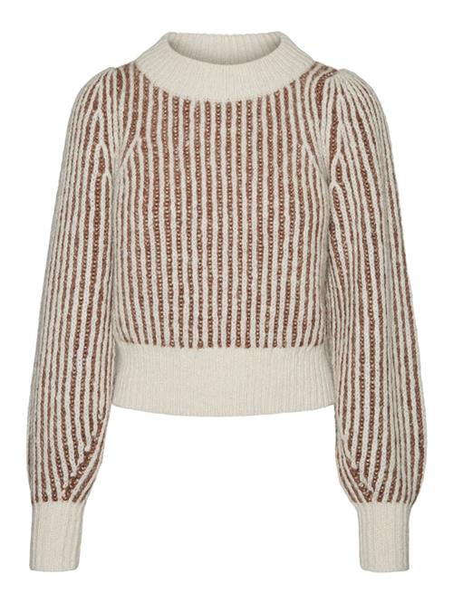 VERO MODA Pullover 'JULIETTE'  lysebeige / brun