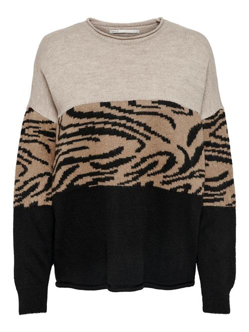 Se ONLY Pullover 'Jade'  lysebrun / taupe / sort ved About You