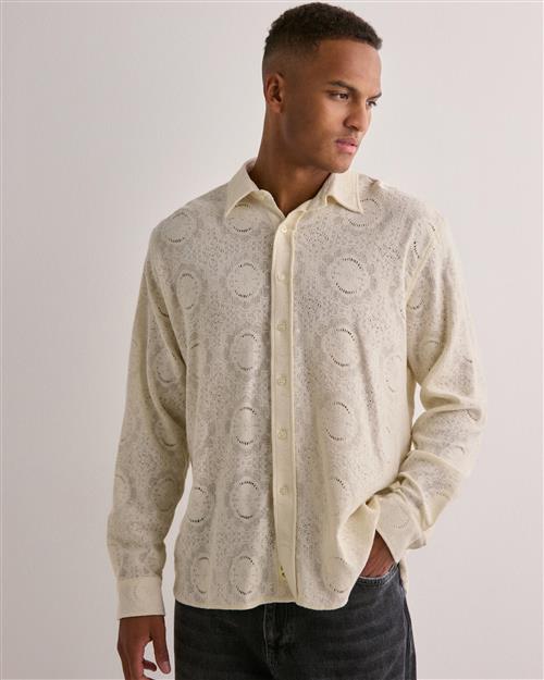 Woodbird WBYuzo knitted shirt Kortærmede skjorter Beige