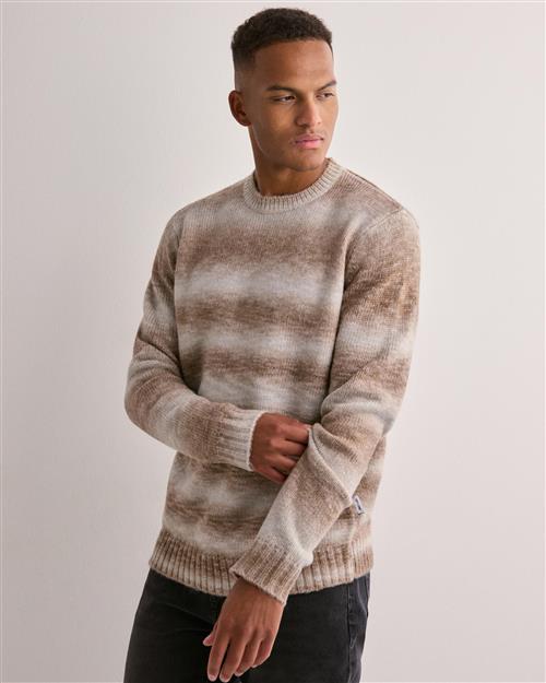 Only & Sons Onsmarcel Reg 3 Gradient Crew Knit Striktrøjer Beige