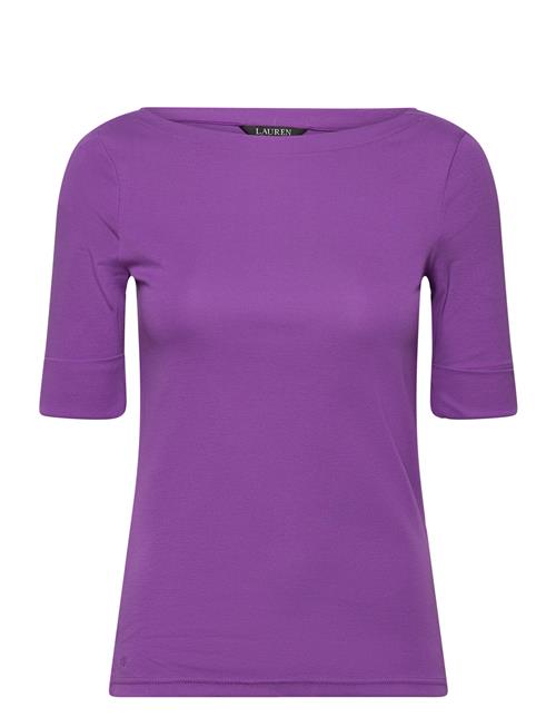 Lauren Ralph Lauren Stretch Cotton Boatneck Tee Lauren Ralph Lauren Purple