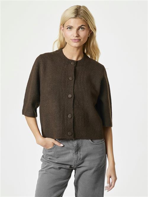 Neo Noir Elmira Knit Cardigan Kvinde Chocolate Brown Sweaters Str 40 - Uld hos Magasin