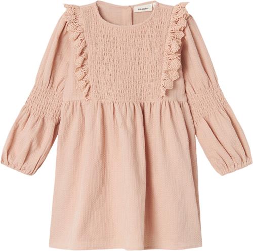 Lil' Atelier Nmfrosita LS Dress LIL Str 92 - Rugby Tan Toppe hos Magasin