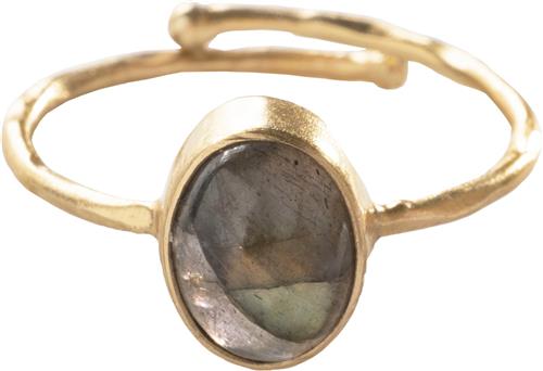 A Beautiful Story Visionary Labradorite Ring GP inner 16mm, adjustable - Ringe hos Magasin