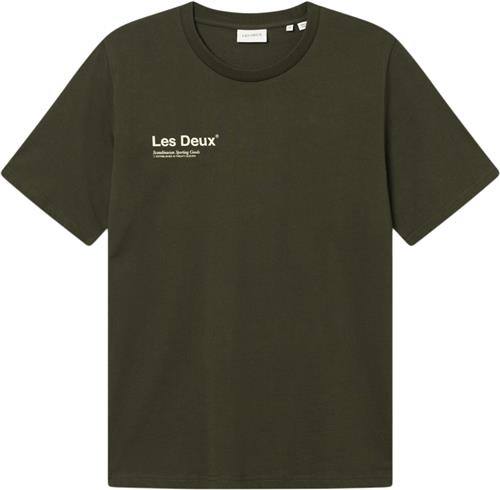 Les Deux Brody Tshirt 2.0 Mand Army Kortærmede T-shirts Regular Fit Str S - Bomuld hos Magasin