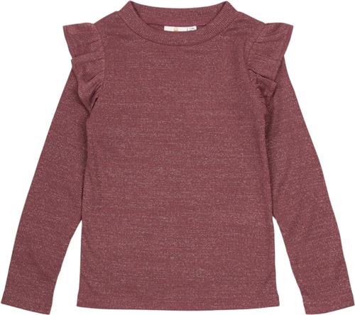 Se The New Tnfarah L_S Tee Str 110-116 cm/5-6 år - Crushed Berry Langærmede T-shirts hos Magasin ved Magasin