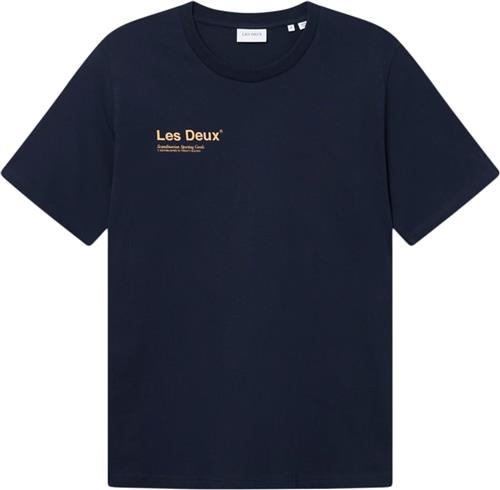 Les Deux Brody Tshirt 2.0 Mand Navy Kortærmede T-shirts Regular Fit Str L - Bomuld hos Magasin