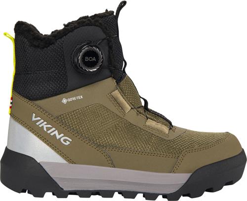 Viking Expower Warm GTX BOA Khaki Støvler Str 33 - Gummi hos Magasin