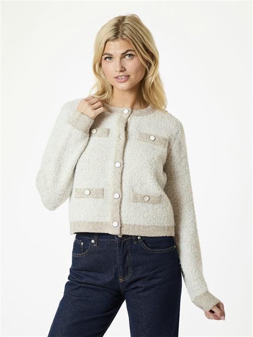 Se Neo Noir Vivia Knit Cardigan Kvinde Beige Melange Sweaters Str 44 - Uld hos Magasin ved Magasin