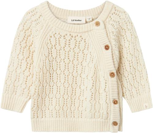 Lil' Atelier Nbfrenessa LS Wrap Knit LIL Str 86 - Turtledove Strik hos Magasin