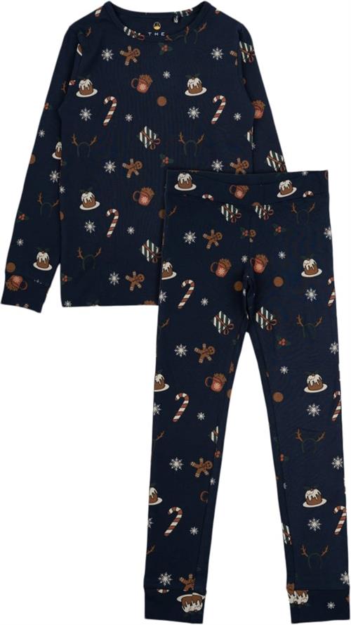 The New Tnholiday Nightset Str 122-128 cm/7-8 år - Navy Blazer Aop Nattøj Bomuld hos Magasin