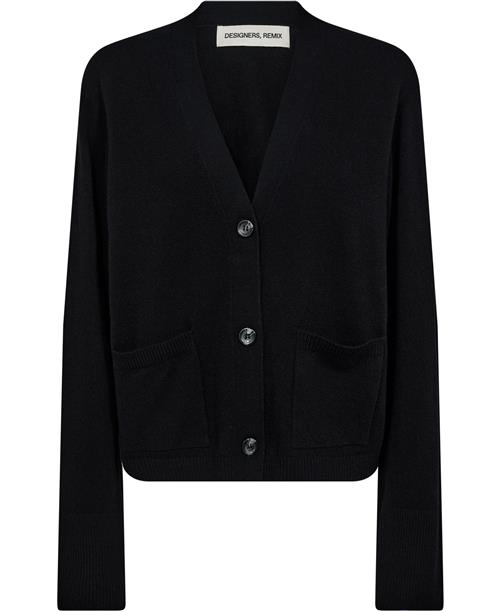 Se Designers Remix Cosmo Sleeve Cardigan Kvinde Sort Sweaters Str L - Cashmere hos Magasin ved Magasin