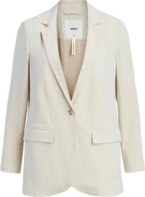 Object Objsanne Sigrid LS Blazer A VIP 23 Kvinde Sandshell Blazere Str 40 - hos Magasin