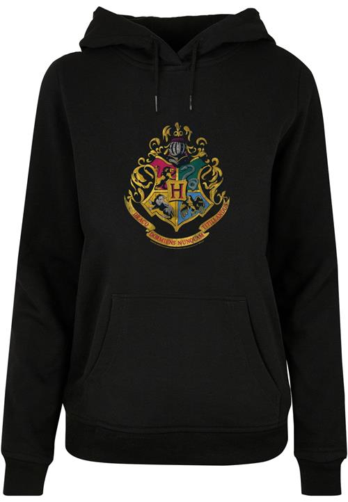 Se ABSOLUTE CULT Sweatshirt 'Harry Potter Distressed Hogwarts Crest'  blå / gylden gul / smaragd / sort ved About You