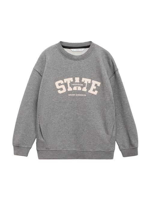 MANGO KIDS Sweatshirt 'STATE'  grå / uldhvid