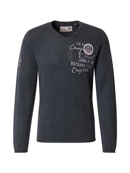 Se CAMP DAVID Pullover  grå / black denim / hvid ved About You