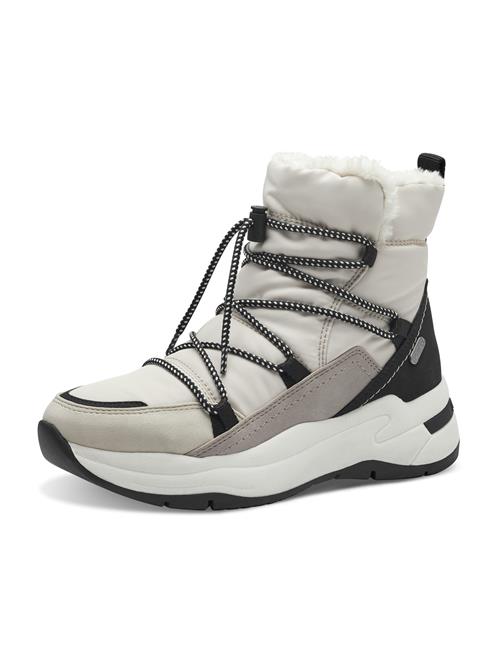 Se MARCO TOZZI Snowboots  creme / mørkebeige / sort / hvid ved About You