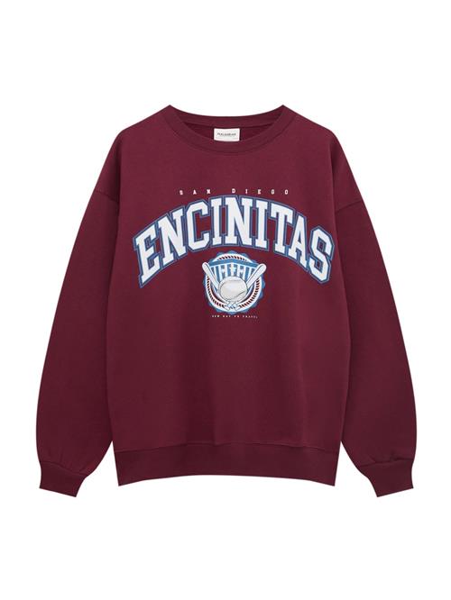 Se Pull&Bear Sweatshirt  blå / bordeaux / hvid ved About You