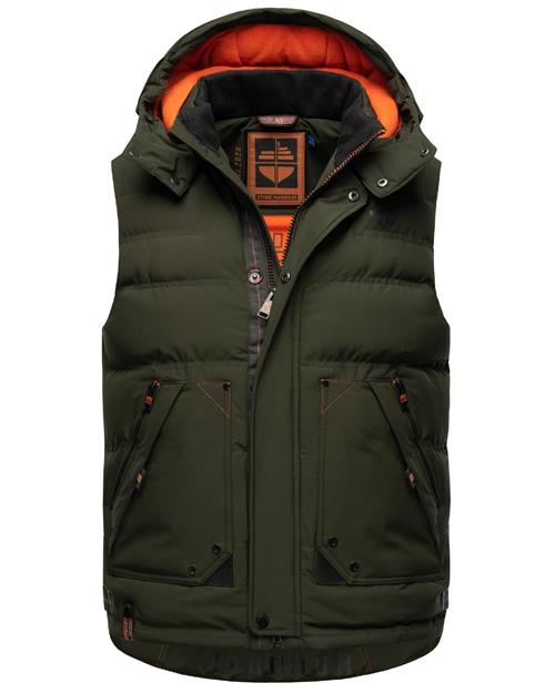 STONE HARBOUR Vest 'Egoor'  oliven / orange