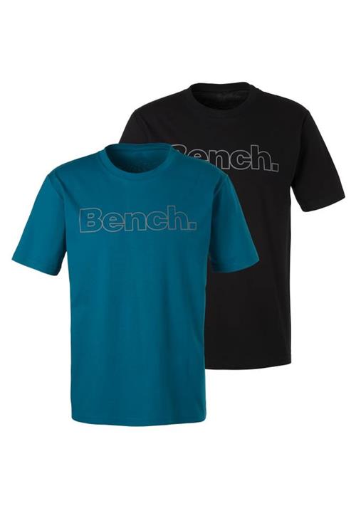 BENCH Bluser & t-shirts  himmelblå / sort / hvid