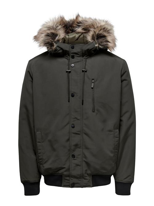 Only & Sons Overgangsjakke 'ONSDREW'  mørkegrøn / offwhite