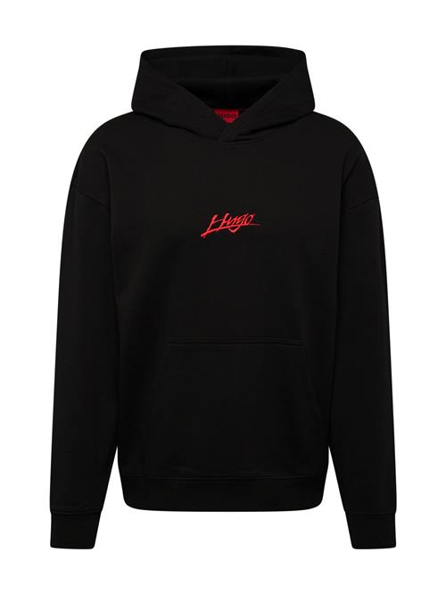 Se HUGO Sweatshirt 'Dlogolong'  rød / sort / hvid ved About You