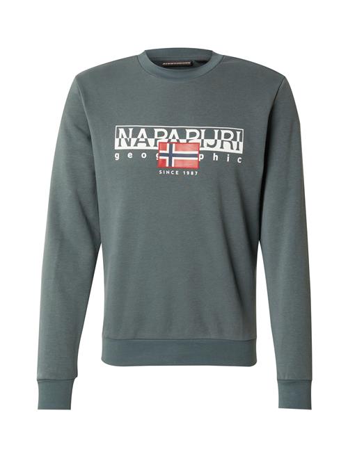 NAPAPIJRI Sweatshirt 'B-AYLMER C WINT'  navy / mørkegrøn / mørkerød / hvid