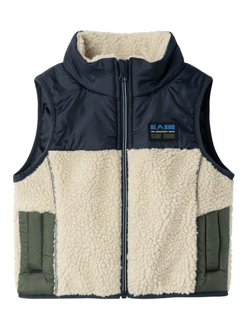 NAME IT Vest 'Mall'  safir / oliven / uldhvid