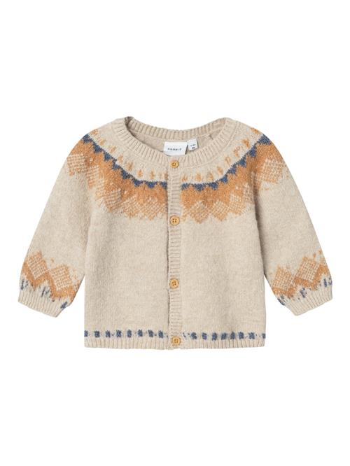 Se NAME IT Cardigan 'NBMonor'  beige / camel / safir ved About You