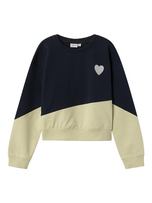 Se NAME IT Sweatshirt 'Nibba'  safir / pastelgul / sølv ved About You