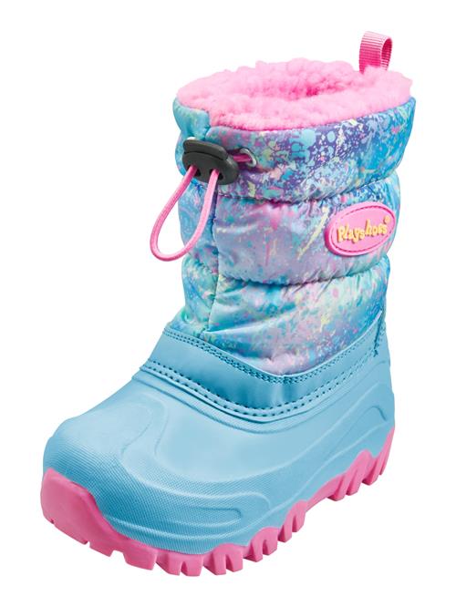 Se PLAYSHOES Snowboots 'Regenbogen'  lyseblå / lysegrøn / lilla / pink ved About You