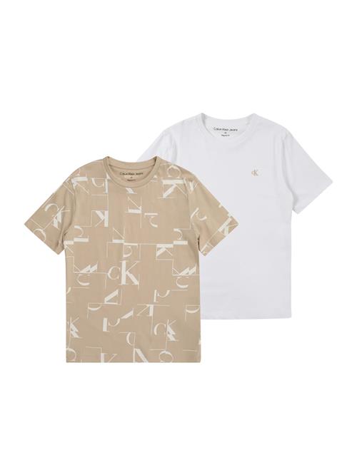 Calvin Klein Jeans Shirts 'SEASONAL'  beige / hvid