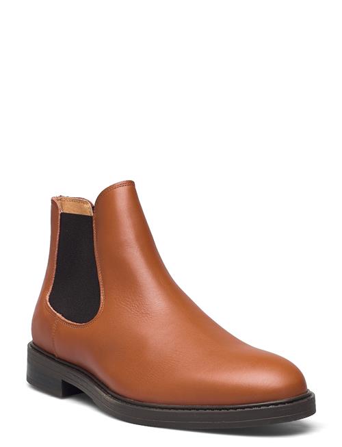 Selected Homme Slhblake Leather Chelsea Boot Noos Selected Homme Brown