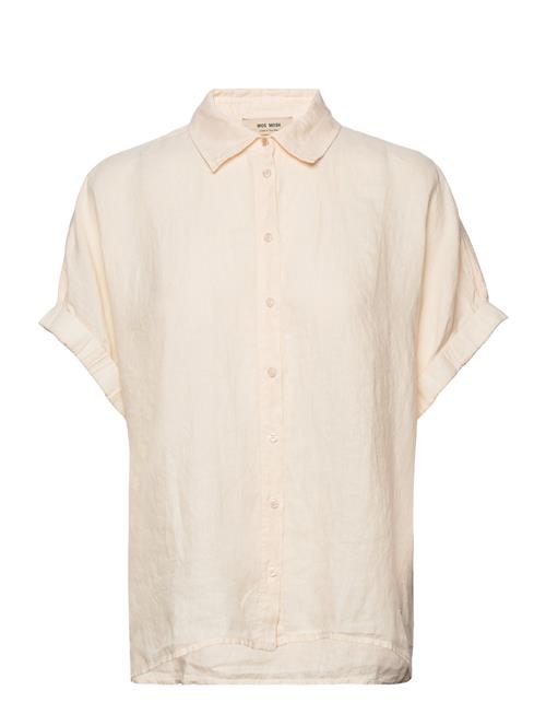 MOS MOSH Aven Ss Linen Shirt MOS MOSH Cream