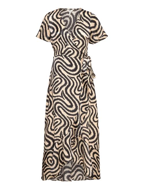 Object Objgreen Papaya S/S Wrap Long Dress A Object Patterned