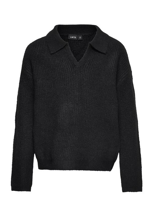 LMTD Nlfnollen Ls Short Knit W. Polo Collar LMTD Black