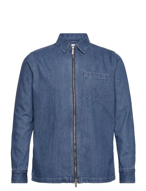 Knowledge Cotton Apparel Relaxed Denim Zip Shirt - Gots/Vega Knowledge Cotton Apparel Blue