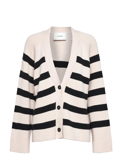 Se IVY OAK Kaina Stripe Cardigan IVY OAK Cream ved Booztlet