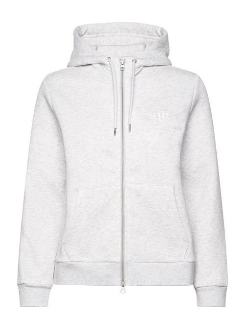 Se GANT Reg Tonal Shield Zip Hoodie GANT Grey ved Booztlet