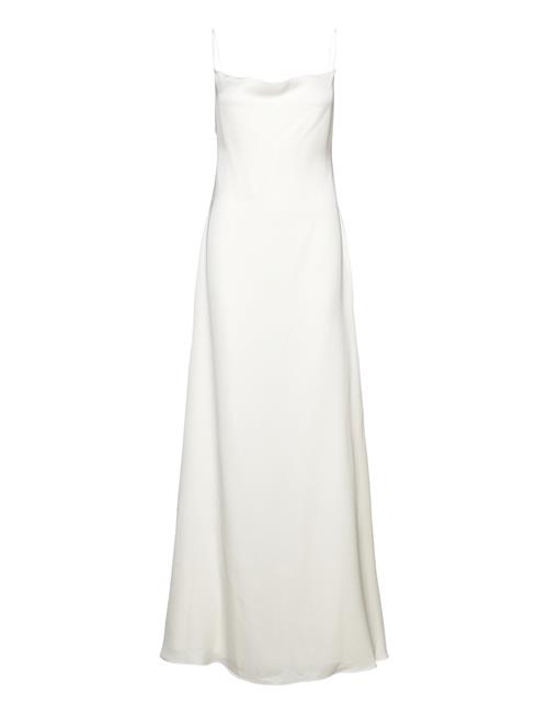 Malina Olivia Crowl Neck Slip Bridal Gown Malina White