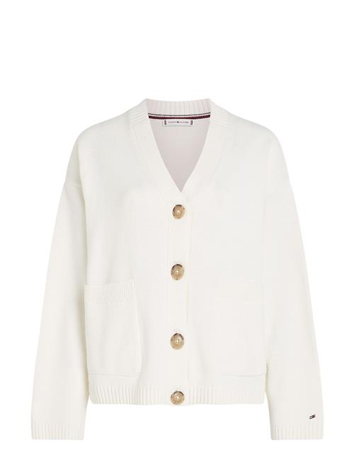 Se Tommy Hilfiger Over D V-Nk Cardigan Tommy Hilfiger White ved Booztlet