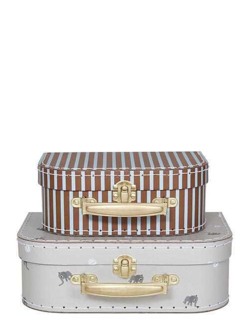 Se OYOY MINI Mini Suitcase Elephant & Stripe - Set Of 2 OYOY MINI Patterned ved Booztlet