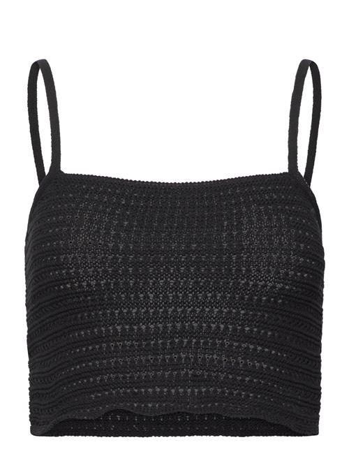 Knitted Cropped Top Mango Black