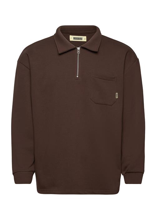 Woodbird Dom Half-Zip Sweat Woodbird Brown