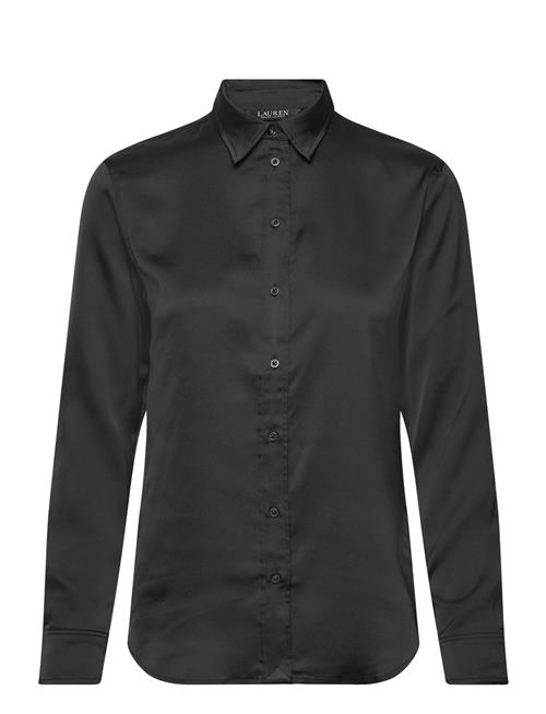 Lauren Ralph Lauren Classic Fit Satin Charmeuse Shirt Lauren Ralph Lauren Black