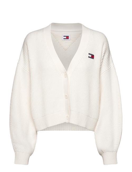 Se Tommy Jeans Tjw Essential Badge Cardigan Tommy Jeans White ved Booztlet