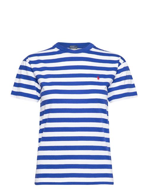 Se Polo Ralph Lauren Striped Cotton Jersey Crewneck Tee Polo Ralph Lauren Blue ved Booztlet