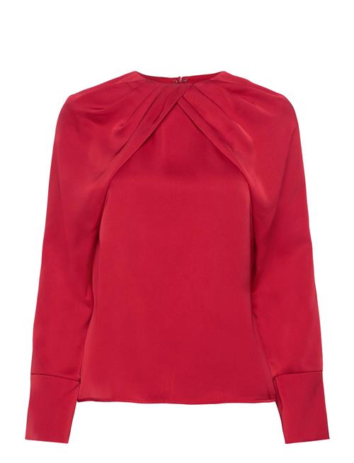 Malina Evie Pleated Neckline Blouse Malina Red