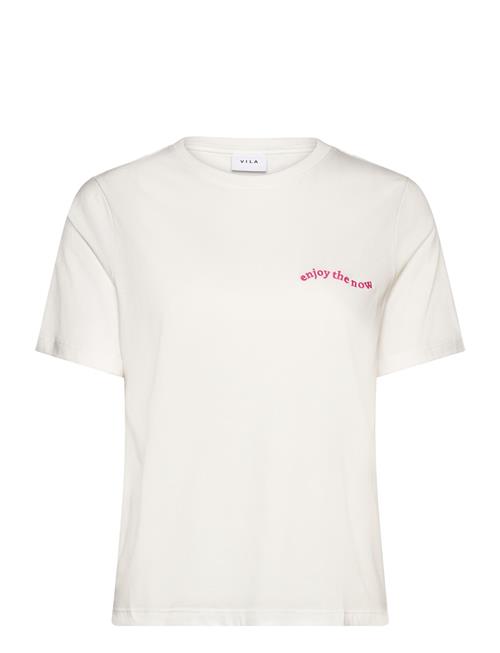 Vila Visybil Enjoy S/S Emb T-Shirt Vila White